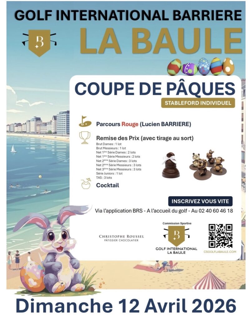 Compétition COUPE DE PAQUES Dimanche 12 Avril 2026 à La Baule